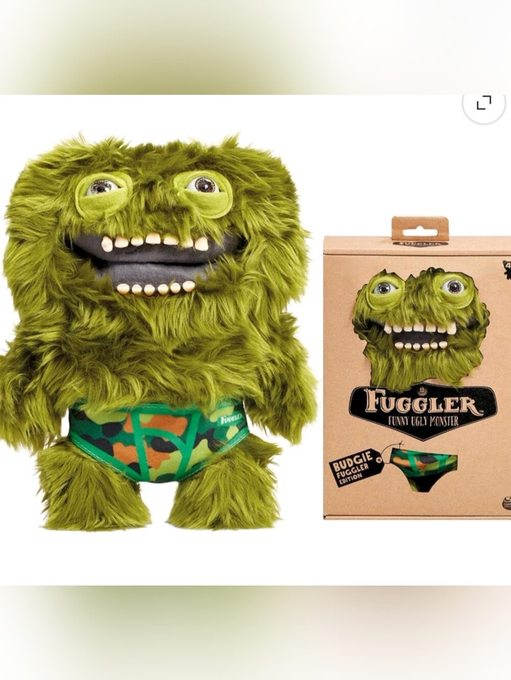 Fuggler Ugly Monster BUDGIE EDITION 9" Count Underoo Mcgoo Green Plush
